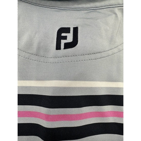 FootJoy FJ Polo‎ Shirt Mens XL Light Blue Chest Stripe Short Sleeve Stretch - Picture 3 of 6